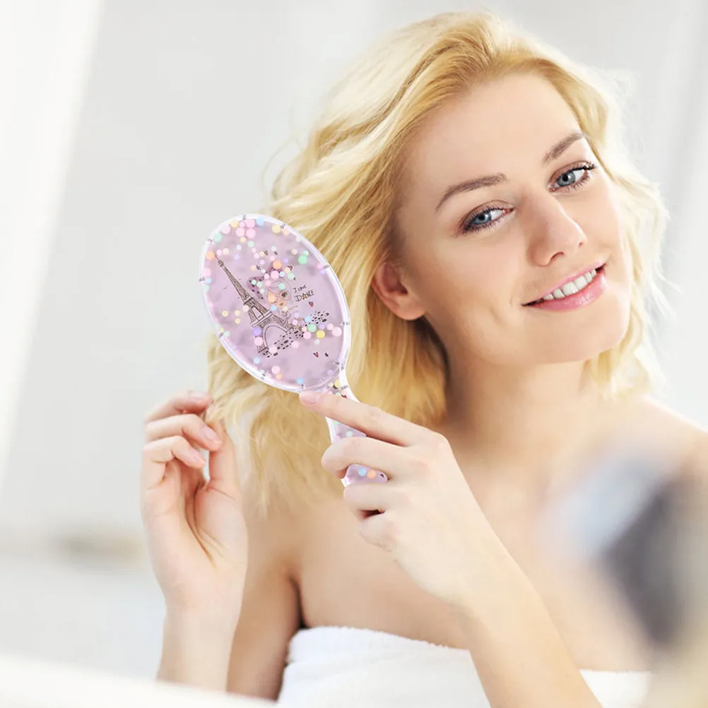 

Прозрачная овальная расческа для волос с мультяшным дизайном для детей, эргономичная распутывающая щетка для массажа кожи головы для девочек, малышей и младенцев