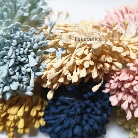 350pcs 4mm Mini Stamens Matte Handmade Artificial Flowers For Wedding Party Home Decoration DIY Scrapbook Cake Craft Accessories