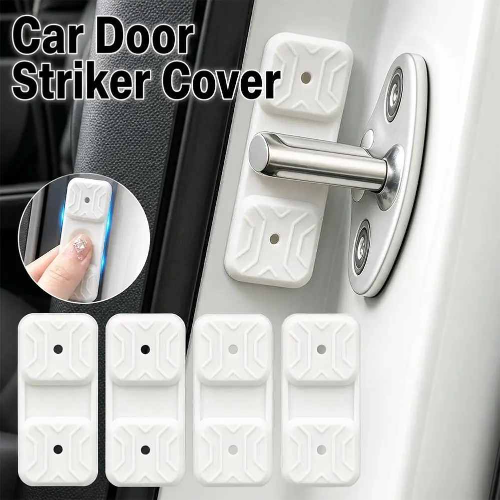 4Pcs Silicone Car Door Lock Shock Absorber Buffer Pad Noise Reduction Anti-Vibration Protector Accessories