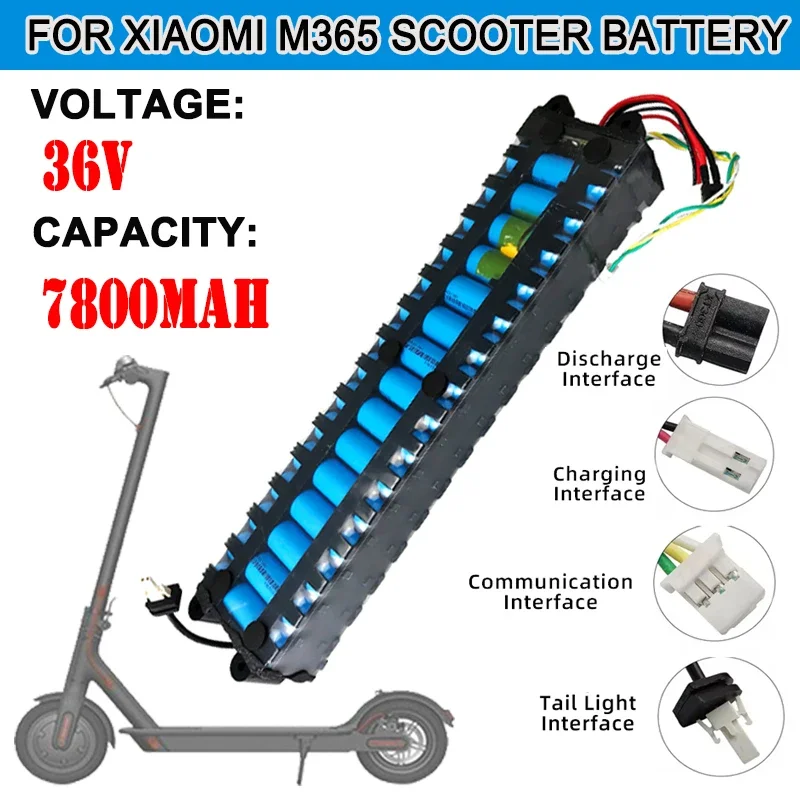 For Xiaomi M365 Electric Scooter 36V 7800mAh Litium Ion Battery Pack 10S3P NE1003-H Cell Communication Interface