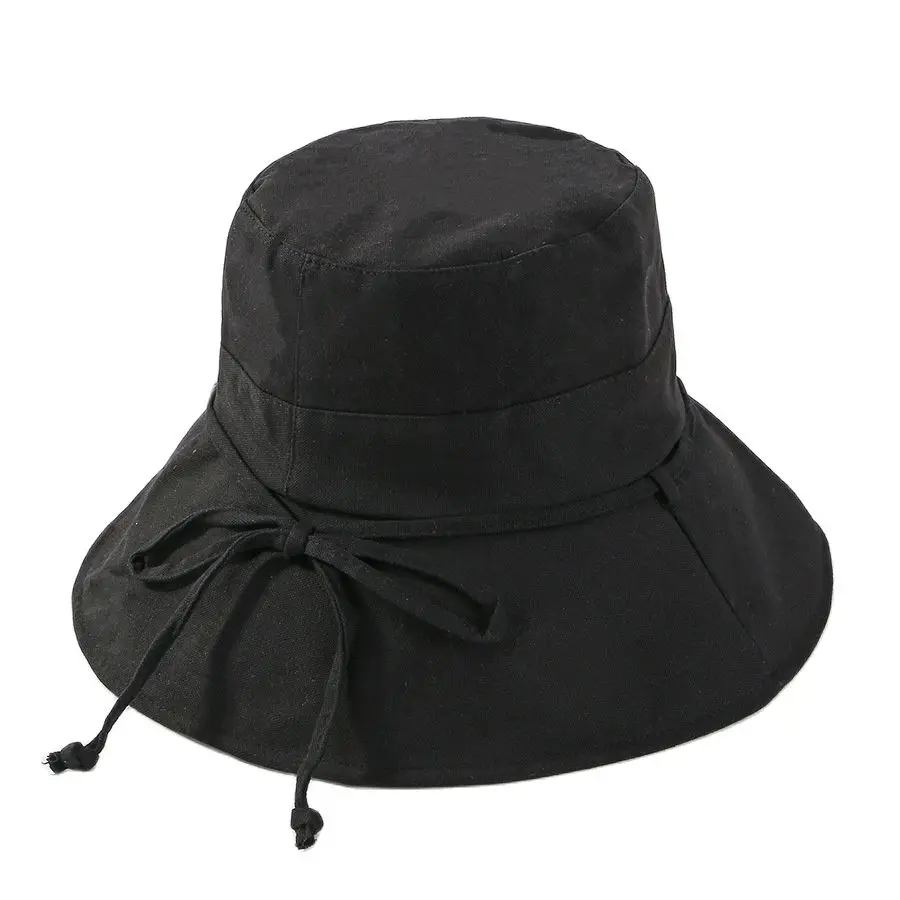 

COKK Bucket Hat Women Summer Spring Cotton Fisherman Cap Folding Sunshade Outdoor Sun Hat Female Cloth Wide Brim Travel Sunhat