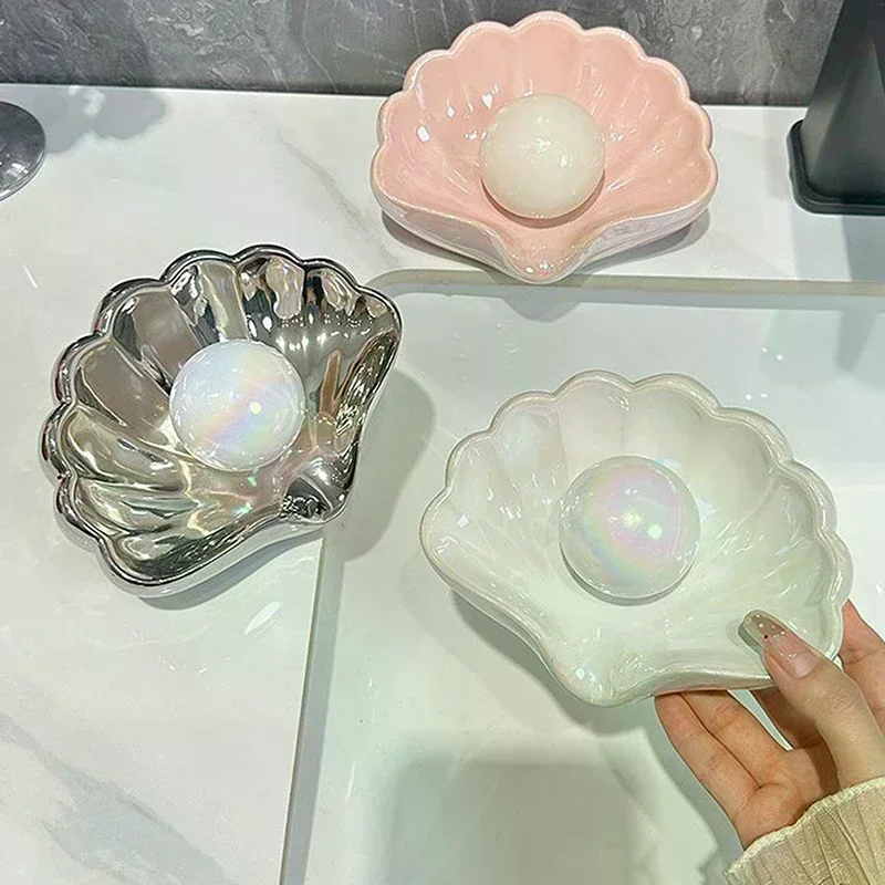 

Personalized Creativity Bathroom Soap Dishes Plastic Shell Soap Box Toilet Shelf Soap Box Household Washbasin Soaps Drain Rack