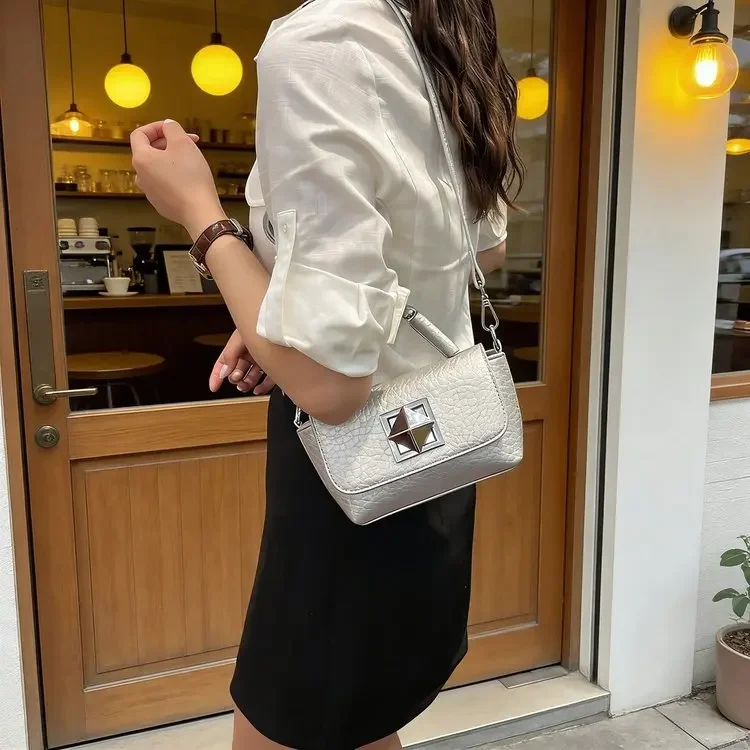 

Модная и стильная сумка с узором личи, элегантная и простая повседневная маленькая сумка, высококачественная сумка-кроссбоди в корейском стиле