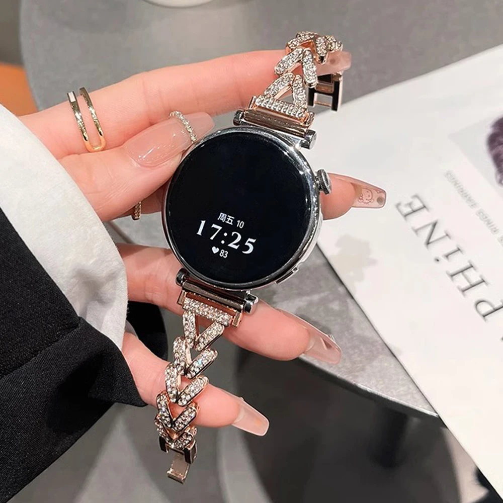 18 20mm 22mm cinturino di lusso in acciaio inossidabile per Huawei GT4/5 41mm cinturino da donna con diamanti per Samsung Galaxy 7 6 5 4 44mm 40mm braccialetto