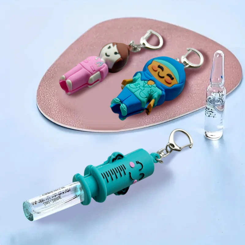 Ampoule Bottle Opener Keychain Rubber Cutter Aid Medication Vial Breaker Tool For Home Nurses And Doctors Syringe-Shaped