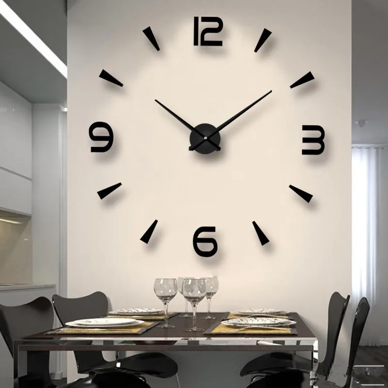 

Big DIY wall mounted clock 3D three-dimensional European style simple large wall clock, living room, study room wall clock