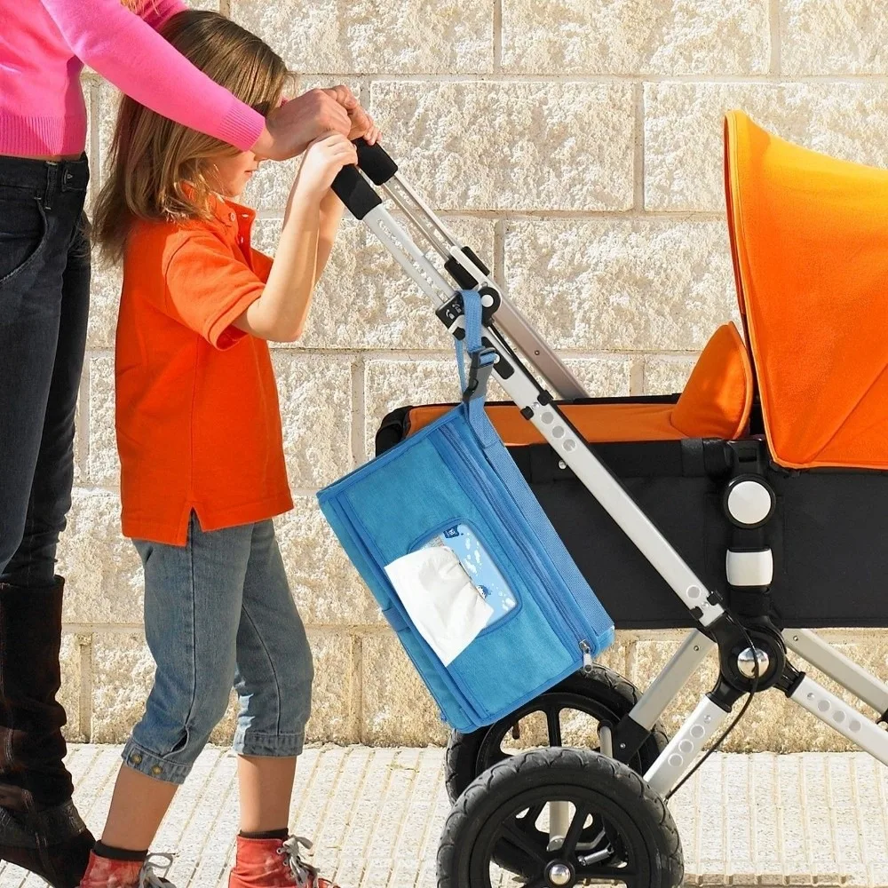 Solid Color Baby Changing Pad Oxford cloth Multifunctional Foldable Diaper Bag 3 in 1 Waterproof Stroller Bag Baby Shower Gifts