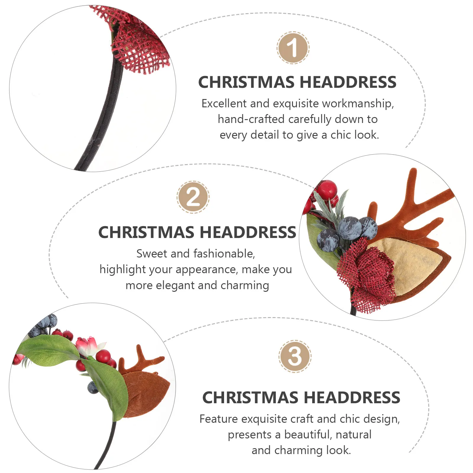 

Antler Headb Berries Hair B Decorative Headdress Fabric Child Christmas Hairstyle Accessories Fashion Christmas Hair B