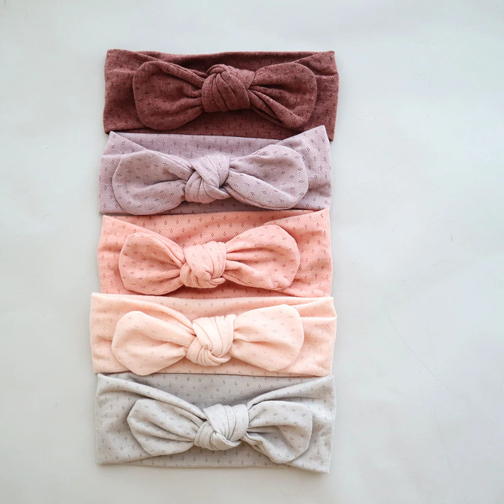 Bebê bandana para meninas crianças coelho orelha arco náilon bandagem infantil cor sólida acessórios de cabelo bonito da criança recém-nascido