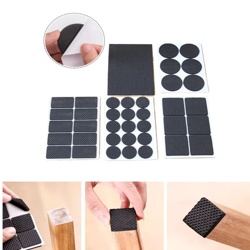 Table Leg Protectors, Anti-Scratch Leg Pads, Rubber Non-Slip Chair Leg Pads, Silent Stickers, Furniture Accessories