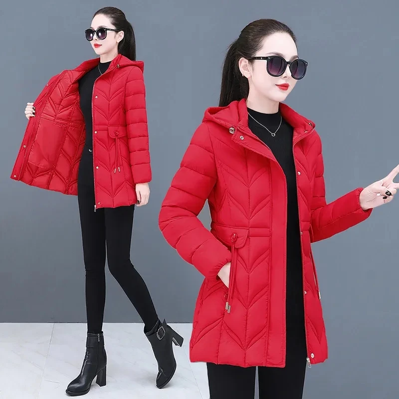 

Fashion Winter Down Coat Women Parkas 2025 New Warm Cotton Padded Jacket Slim Casual Outerwear Thicken Overcoat Ladies Jackett