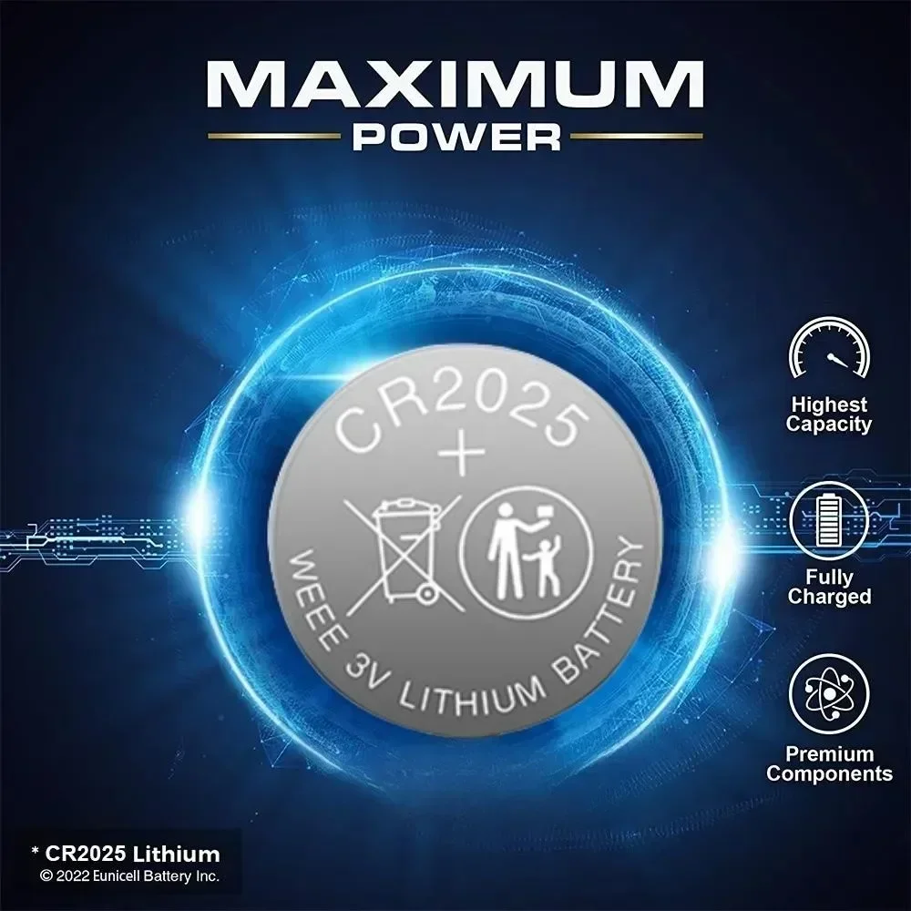 

5PCS-60PCS 3V CR2025 Lithium Button Battery DL2025 BR2025 5003LC LM2025 CR 2025 Coin Cell Watch Batteries for Toys Clock Compute