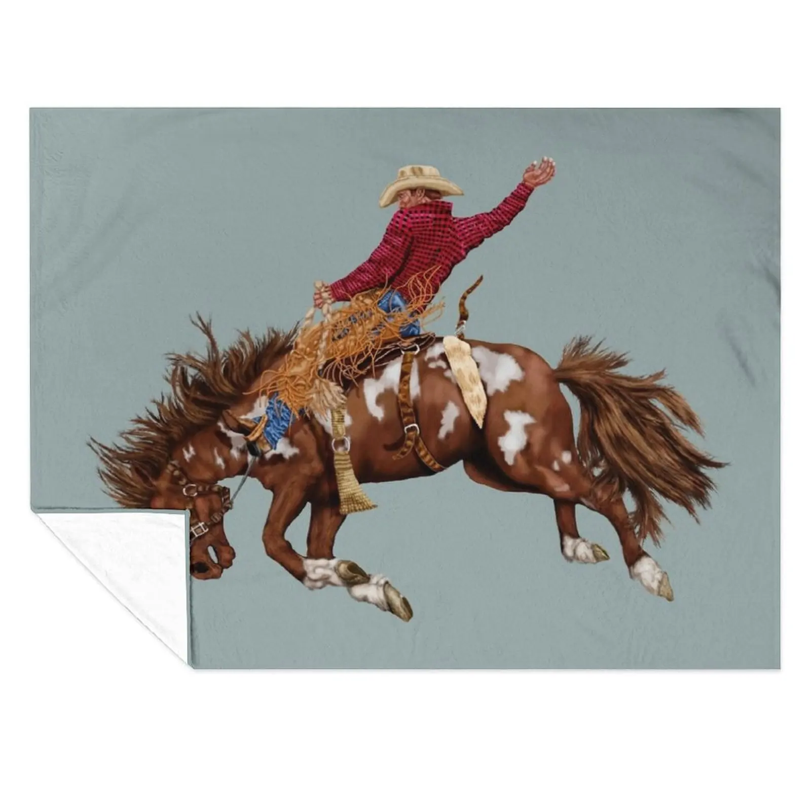 

Vintage rodeo cowboy Throw Blanket Giant Sofa Bed Personalized Gift warm winter Blankets