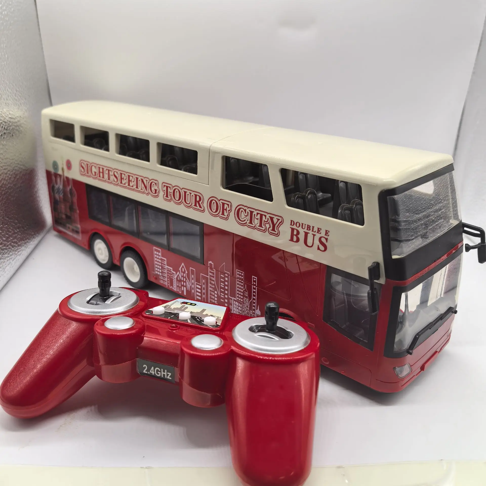 مزدوج E RC E640-003 طبقتين حافلة لمشاهدة معالم المدينة التحكم عن بعد أبواب العمل شاحنة مجسمة لتقوم بها بنفسك هدايا للأولاد #1