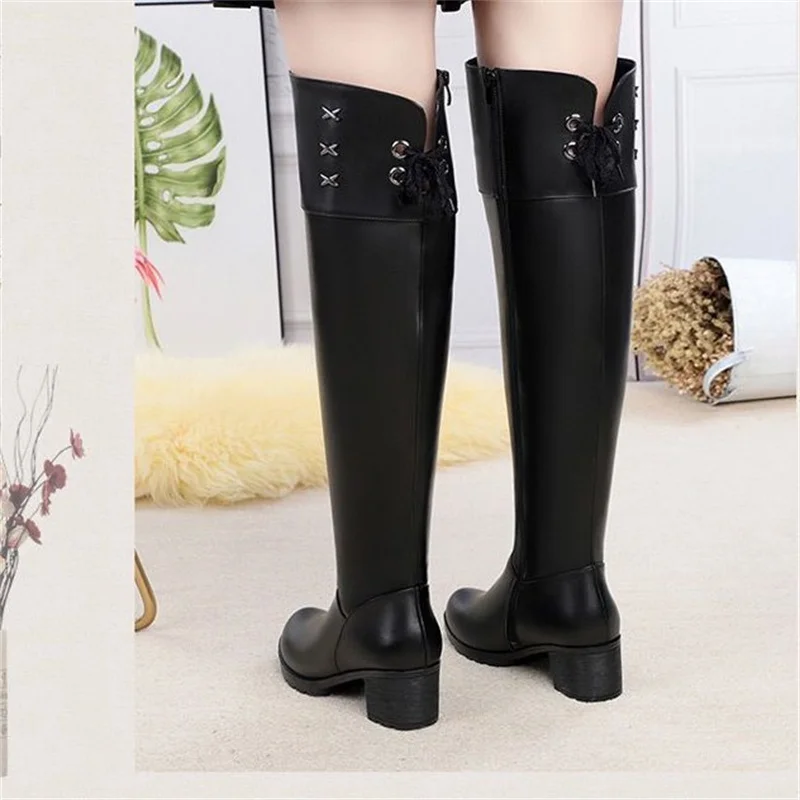 bright  hight boots women tall cylinder  really leather   shoes designer softable wool inside  lady warm winter water proof