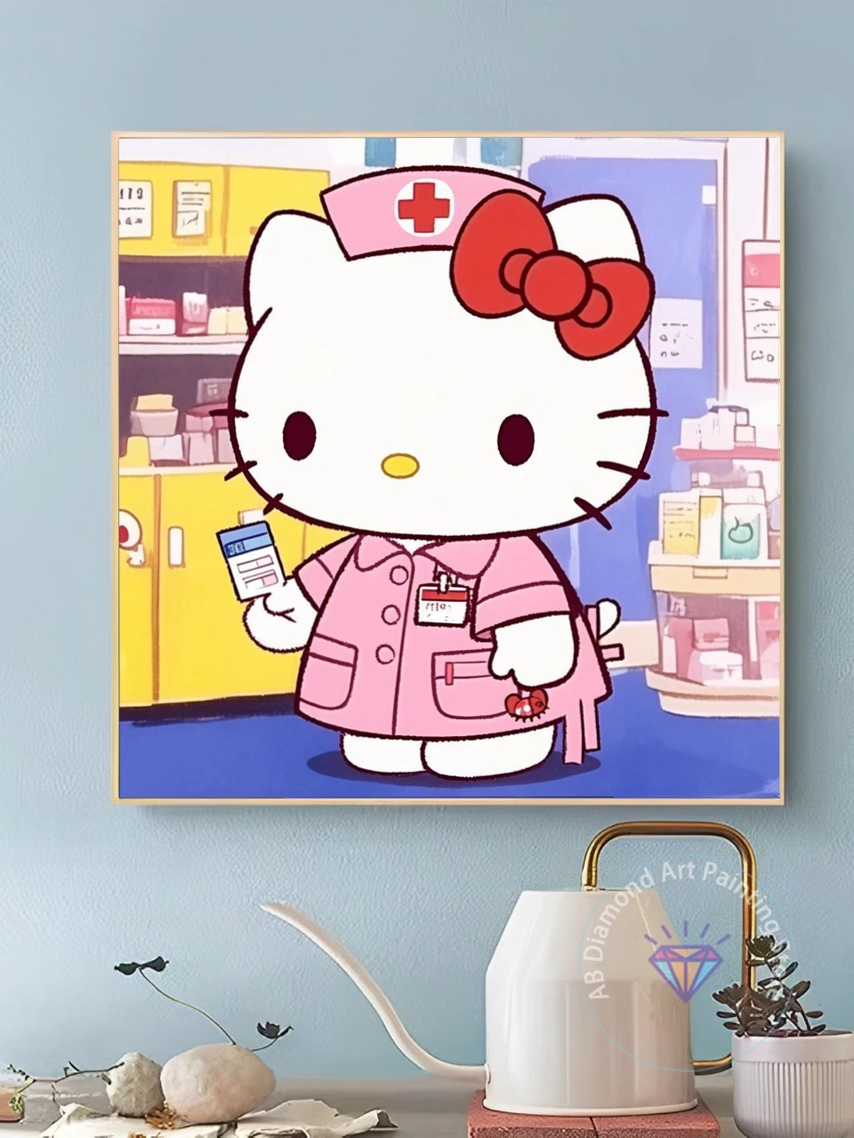 Sanrio new various occupations cute nurse scientist Hellokitty AB diamond painting mosaic 5D DIY home decoration children's gift