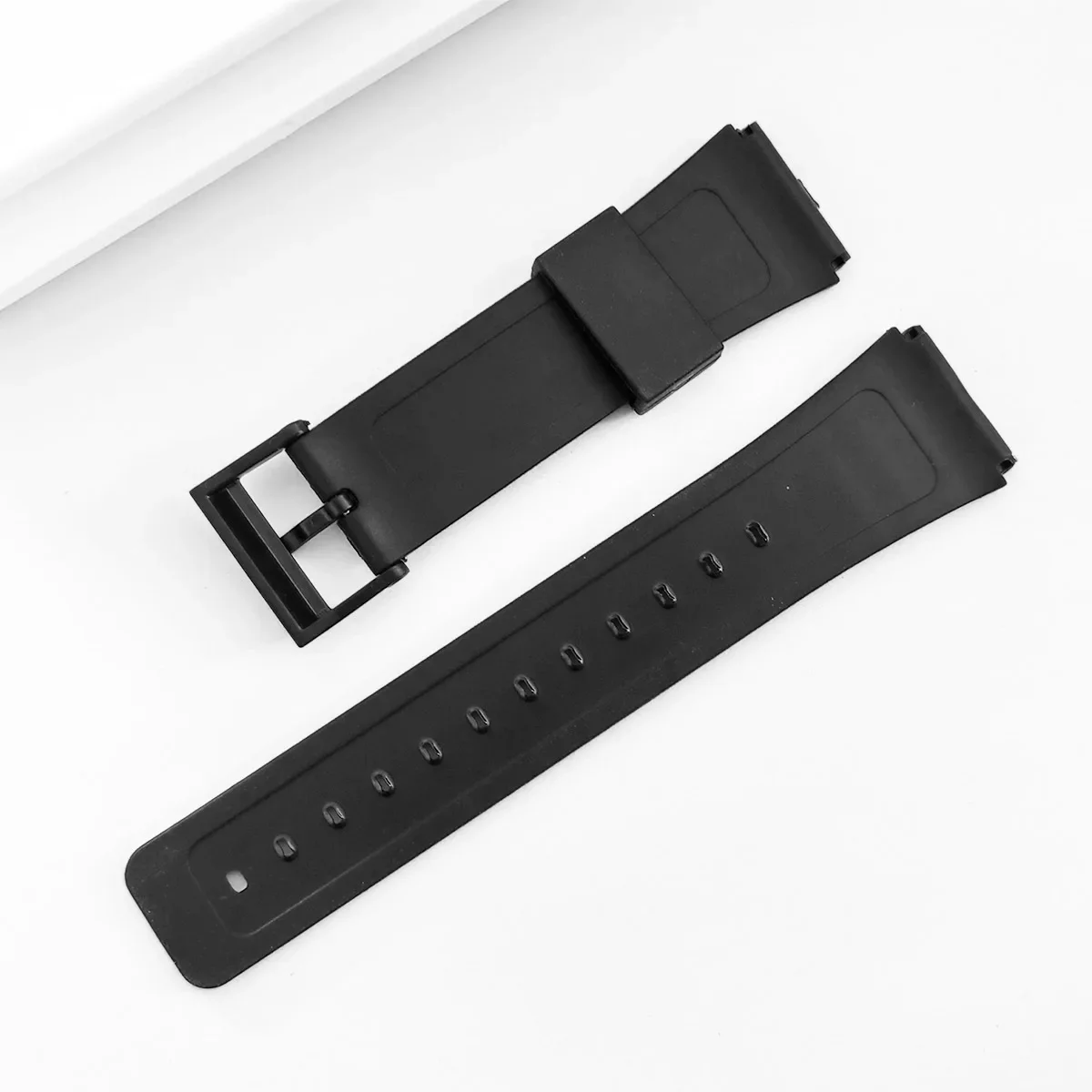 12/14/16/18/20/22 مللي متر الراتنج سيليكون حزام العالمي الأسود PU حزام (استيك) ساعة ل كاسيو F-91W F-84 F-105/108 A-158/168 AE-1200/1300 #5