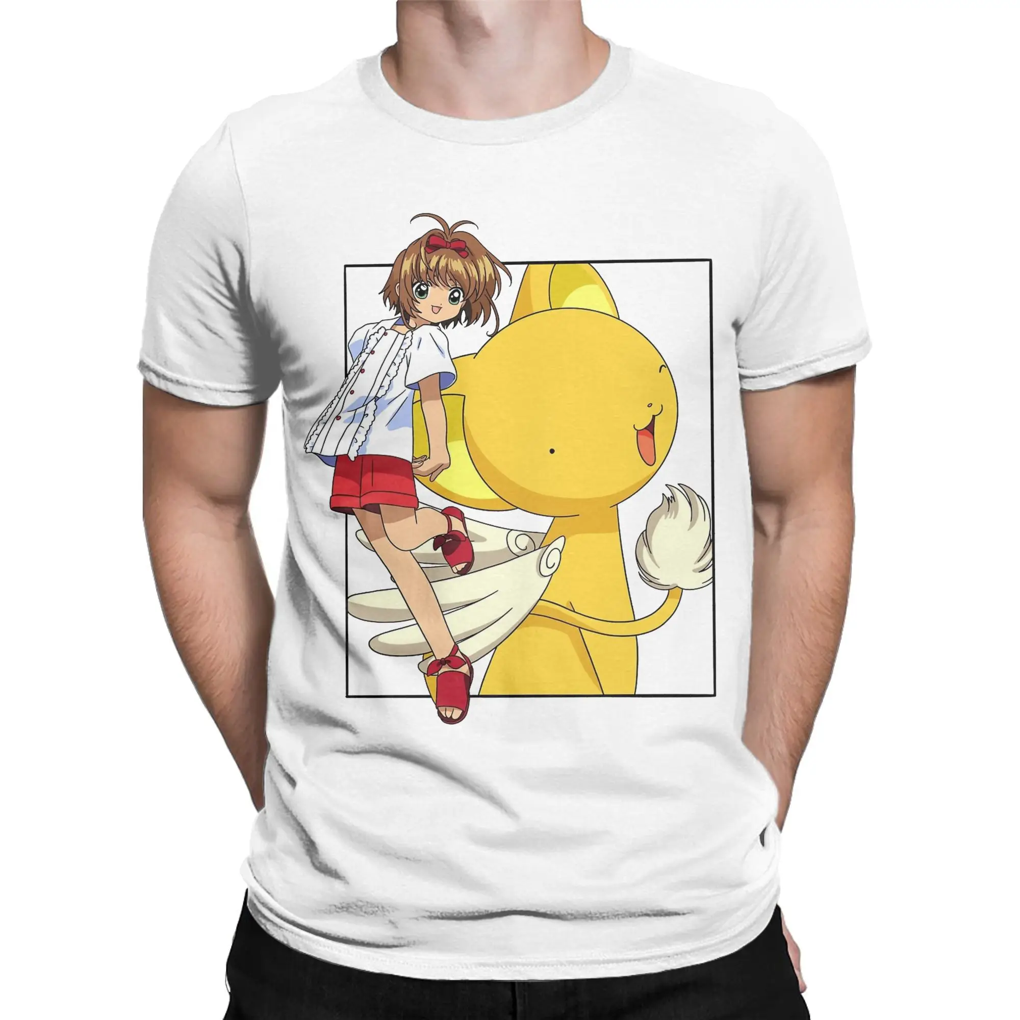 Cardcaptor Sakura T-Shirt Men Women Sakura & Kero Manga 100% Cotton Tee Shirt Round Collar Short Sleeve T Shirts Unique Clothes