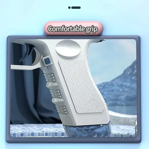 Blå elektriska vattenpistoler för barn och vuxna - Högtrycksautomatisk vattenspruta för pool, strand, utomhusaktiviteter 6 best sales elektrisk vattenpistol - №1