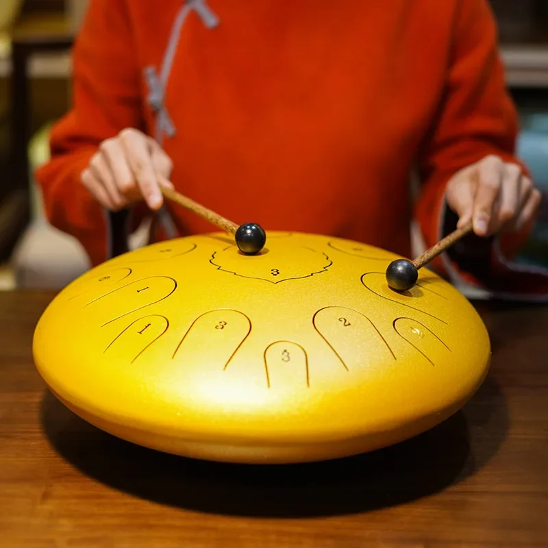 طبلة أثيرية 12 بوصة 13 نغمة طبلة فارغة عميقة، آلة موسيقية ضرب يدوية، لا تنسى القلق