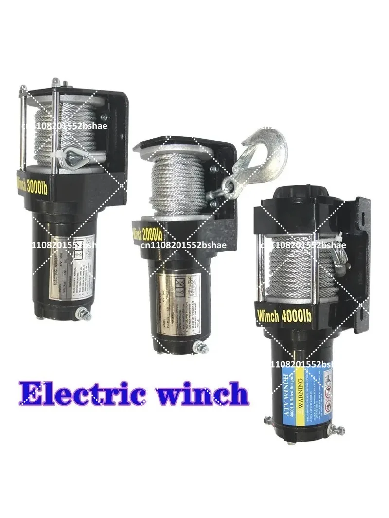 Electric Winch 2000-12000lb 24V Handle Wireless Wire Rope ATV Winch for Beach Buggy Towing