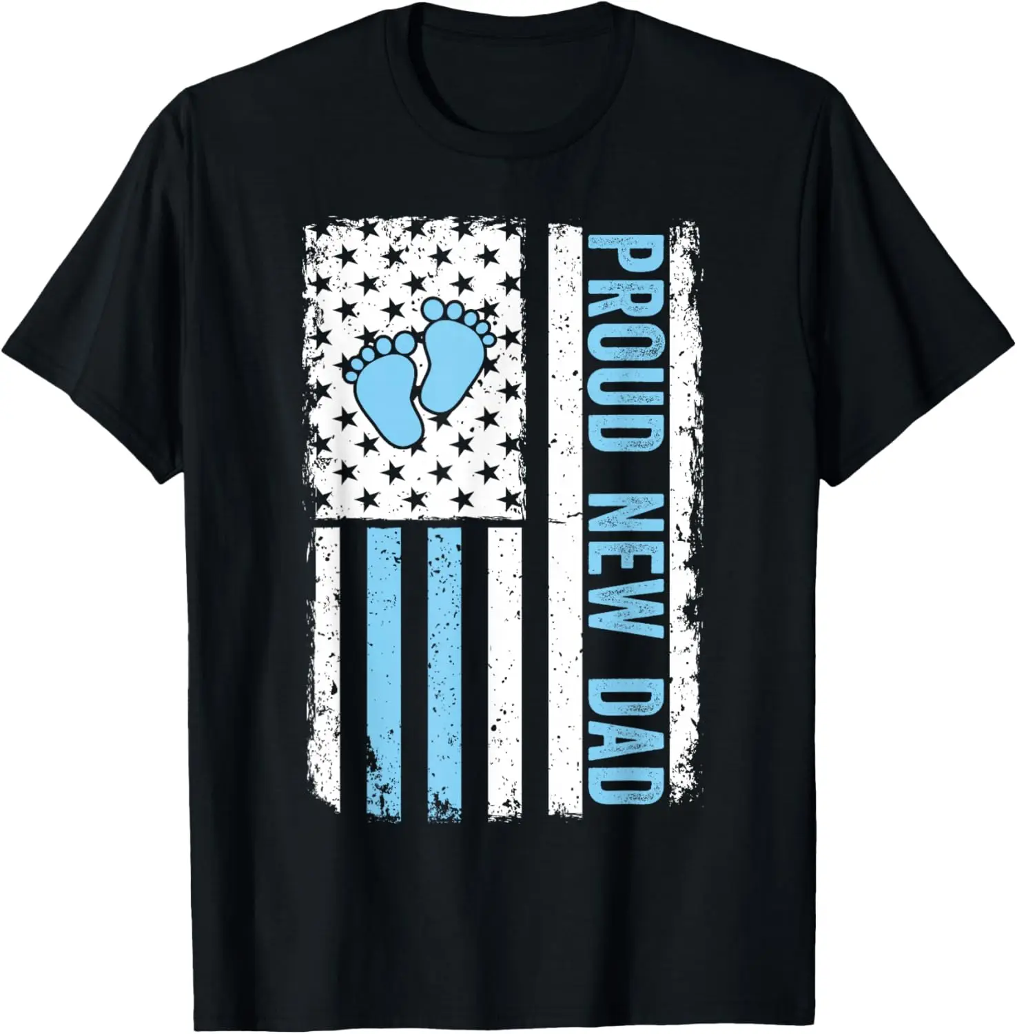 Proud Dad For Men Funny Fathers Day New Boy Baby T-Shirt 100% Cotton Trendy Y2K Short-Sleeve Tee – Soft, Quick-Drying, & Moisture-Wicking; Ideal for Sports or Casual Wear; Great Gift for Christmas or Halloween.