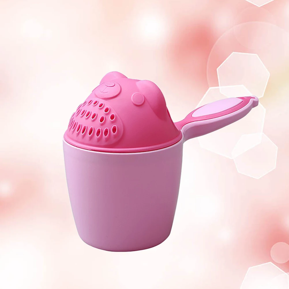 

Baby Spoon Shower Bath Water Bailer Shampoo Cup Durable Plastic Comfortable Handle Face Eye Protection Cute
