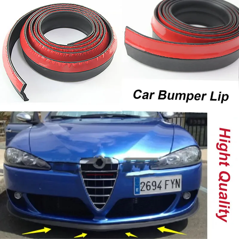 Car Bumper Lip For Alfa Romeo Mito 147 156 159 166 Giulietta Spider GT Alfetta Berlina Spoiler Bumper Deflector Rubber Strip