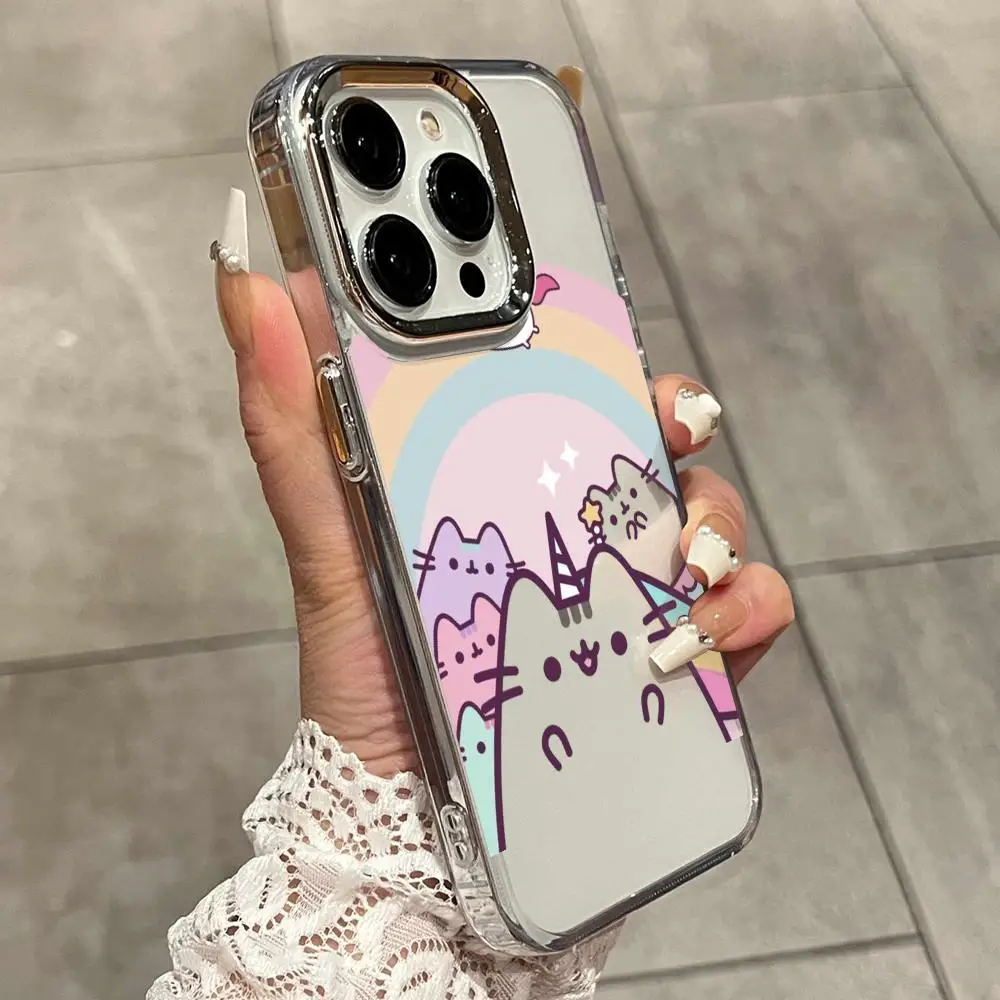 Cartoon Pusheen Cat Matte Transparent Clear Shockproof phone Case For iPhone 16E 16 15 14 Plus 13 12 11 7 8 Plus Pro X XR Max view 3