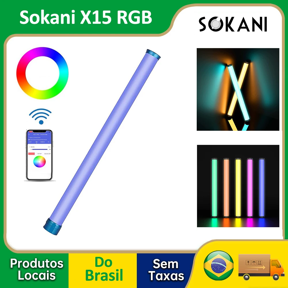 Sokani X15 Handheld RGB Colorful Stick Light 2800K-10000K Photography Studio Lamp LED Tube Video Light for Youtube TikTok