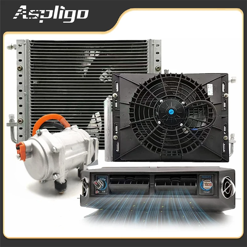 Aspligo Electric Car Air Conditioner Under Dashboard Heat and Cool Air Conditioning For Automotive Truck Camper Van Motorhome