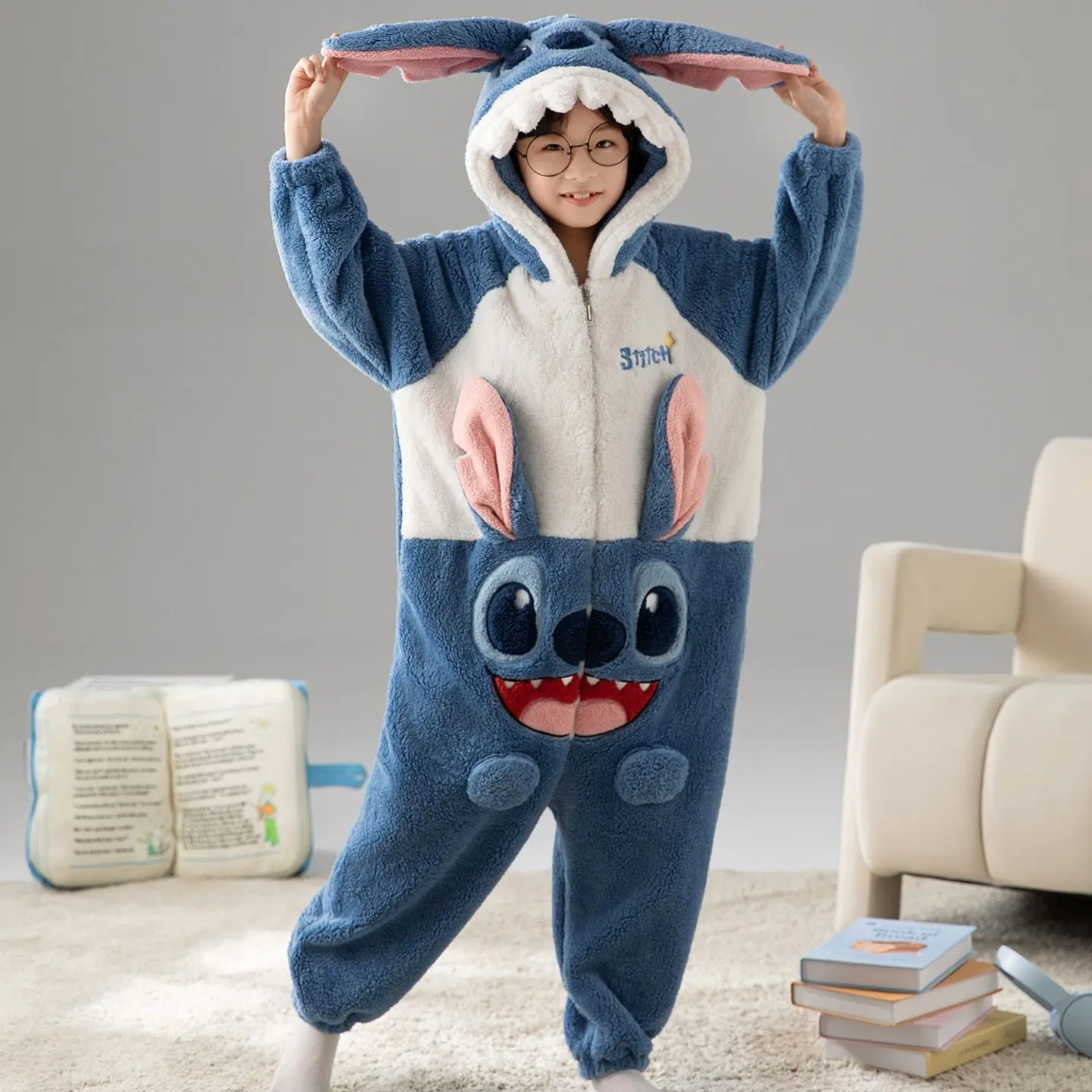 

Стежка, 2 шт., комбинезон с героями мультфильмов для мальчиков, бархатные детские плюшевые пижамы, осенне-зимняя утепленная теплая домашняя одежда для родителей и детей