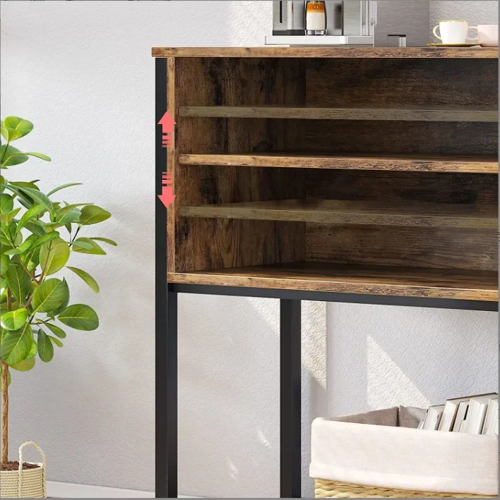 -Living Room Simple Storage Cabinet Against The Wall American Porch Table Iron Wood Combination
