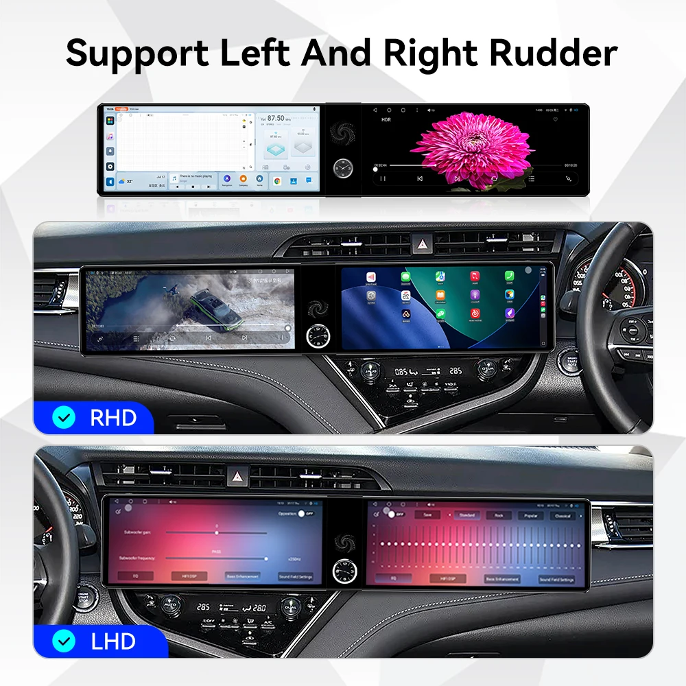 For Toyota Camry 2016~2019 Android Dual screen interaction Car Radio Stereo Receiver Multimedia Player Navigation IPS Head Unit