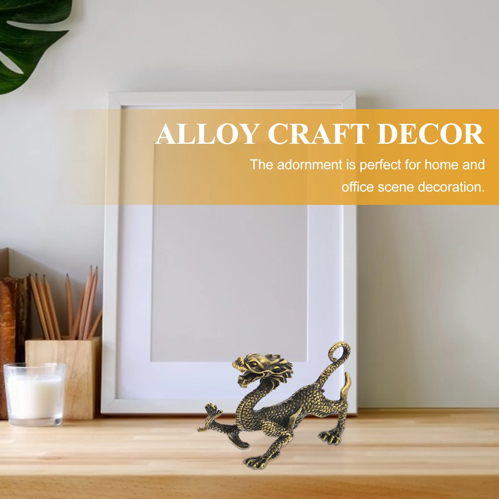 

Retro Bronze Dragon Figurine Decorative Alloy Craft Living Room Desk Home Office Porch Adornment Unique Design Safe