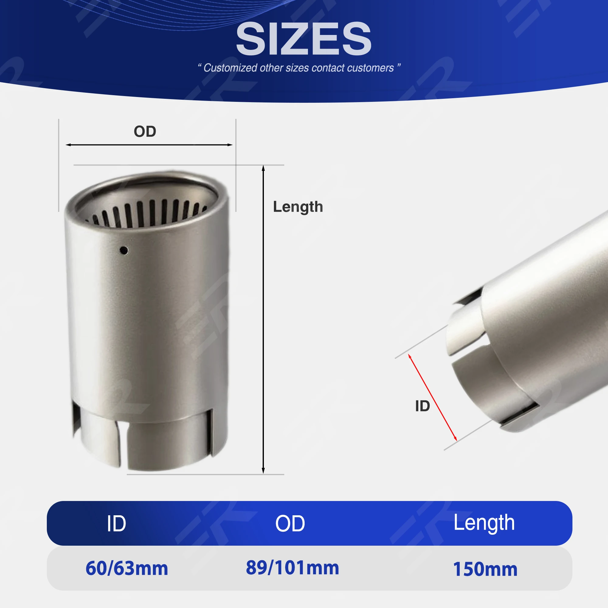 ER Matte Stainless Steel Exhaust pipe Car accessories Muffler modification Nozzle Decoration Upgrade Support customized logos