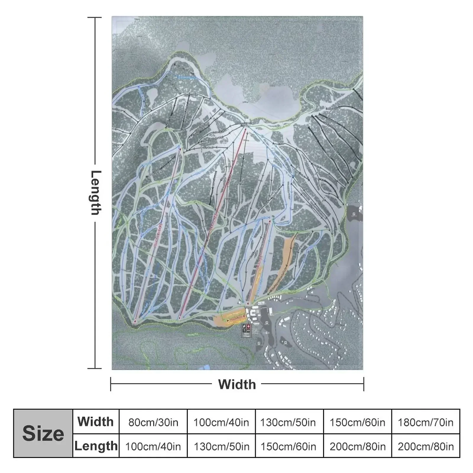 Apex Mountain Resort Trail Map Throw Blanket Large Decorative Sofas For Sofa Thin anime Blankets
