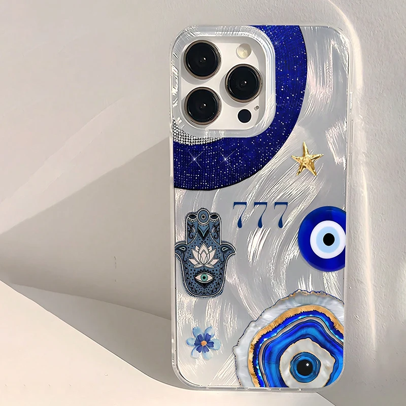 

Blue Evil Eye And Hamsa Hand Pattern Phone Case For Xiaomi Poco X6 X5 M6 Pro X7 F7 Mi 11 Lite 5G 14T 13T Shockproof Bumper Cover