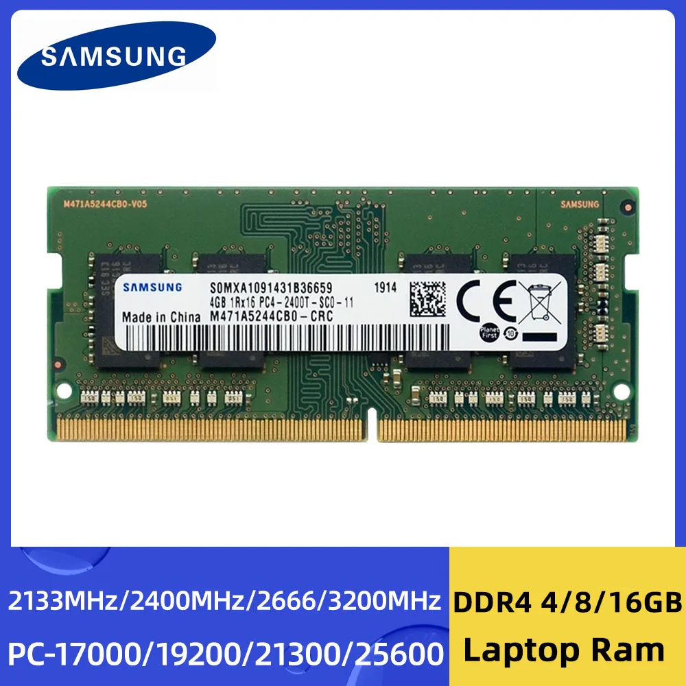 SAMSUNG DDR4 16GB 8GB 4GB 3200MHz 2666Mhz 2400MHz 2133MHz SODIMM memori PC4-2133P 2400T 2666V 3200AA Untuk Laptop Notebook