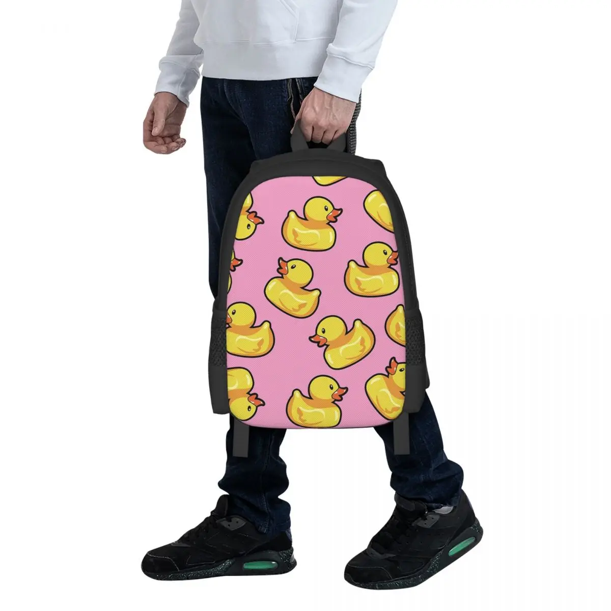 

Rubber Duck Pink Pattern Student Backpack School Bag Hiking Travel Daypack for Men Women Fashion Bookbag Shoulder Bags