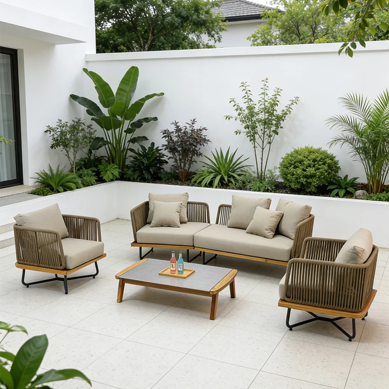 Modern Villa Apartment Outdoor Sofa Set with Garden Furniture and Patio Chairs