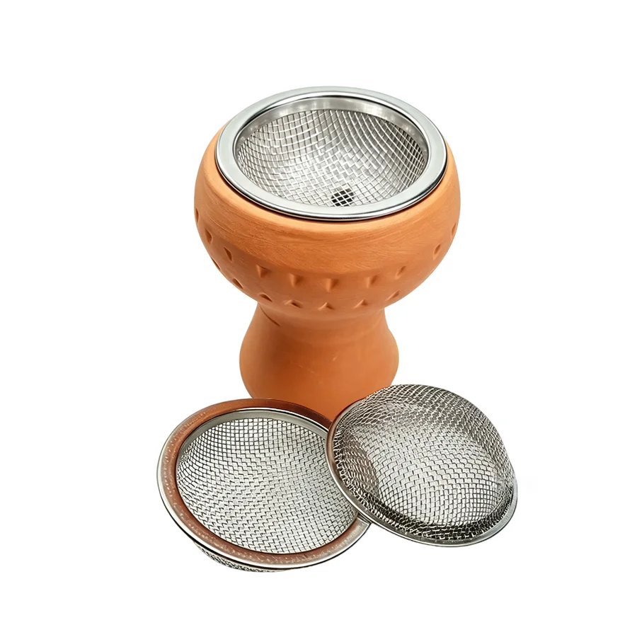 Clay Hookah Bowls 5 Holes Universal Applies to Any Shisha with Stainless Steel Hookah Filter Chicha Narguile Shisha Accessories