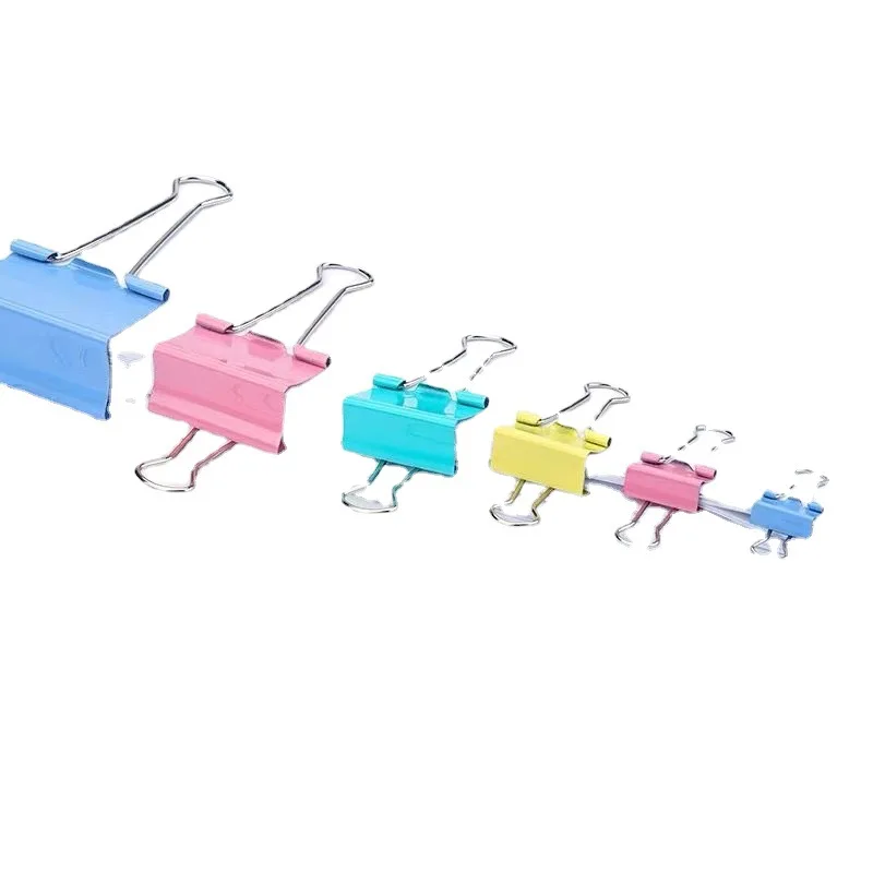 60pcs 15mm Color Binder Clips  In Jar for Books Files Binding Stationery School Office Supplies Metal Paper Clip
