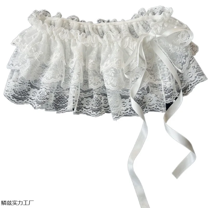 

Ballet Lace Tie Bow Layered Mini Skirt Heavy Design Skirt Cuteore Gyaru Jiri Kei Ruffle Skirts Korean Spring Tie Skirt