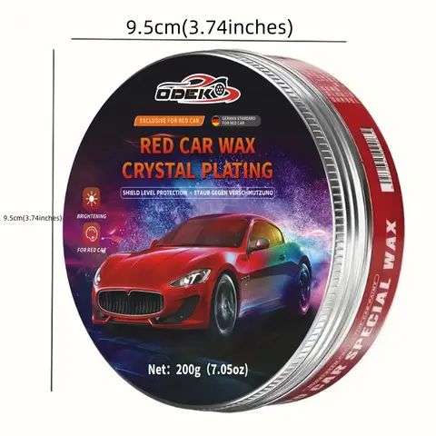 200g red Car Wax for Car Paint Care, Waterproof Wax, Renovation Polishing Protection, Hydrophobic Coating, With Waxing Sponge!