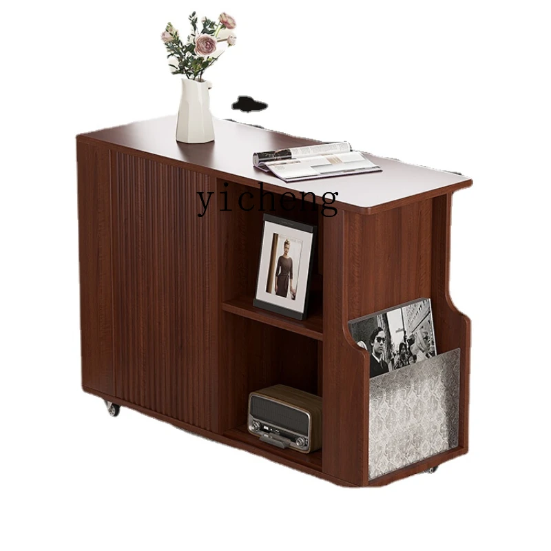 

XL Retro Style Side Table Mini Sofa Movable Home Living Room Narrow Edge Side Cabinet