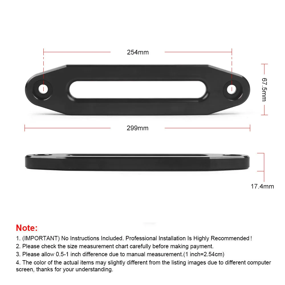 10-calowy 254MM aluminiowy Hawse Fairlead 8000-15000 funtów wyciągarka do montażu syntetycznego dla SUV ATV UTV