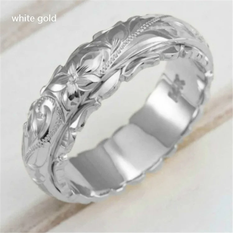 Hand-carved Wavy Edge Ring Anniversary Ring Bride Wedding Engagement Ring Personalized Gift