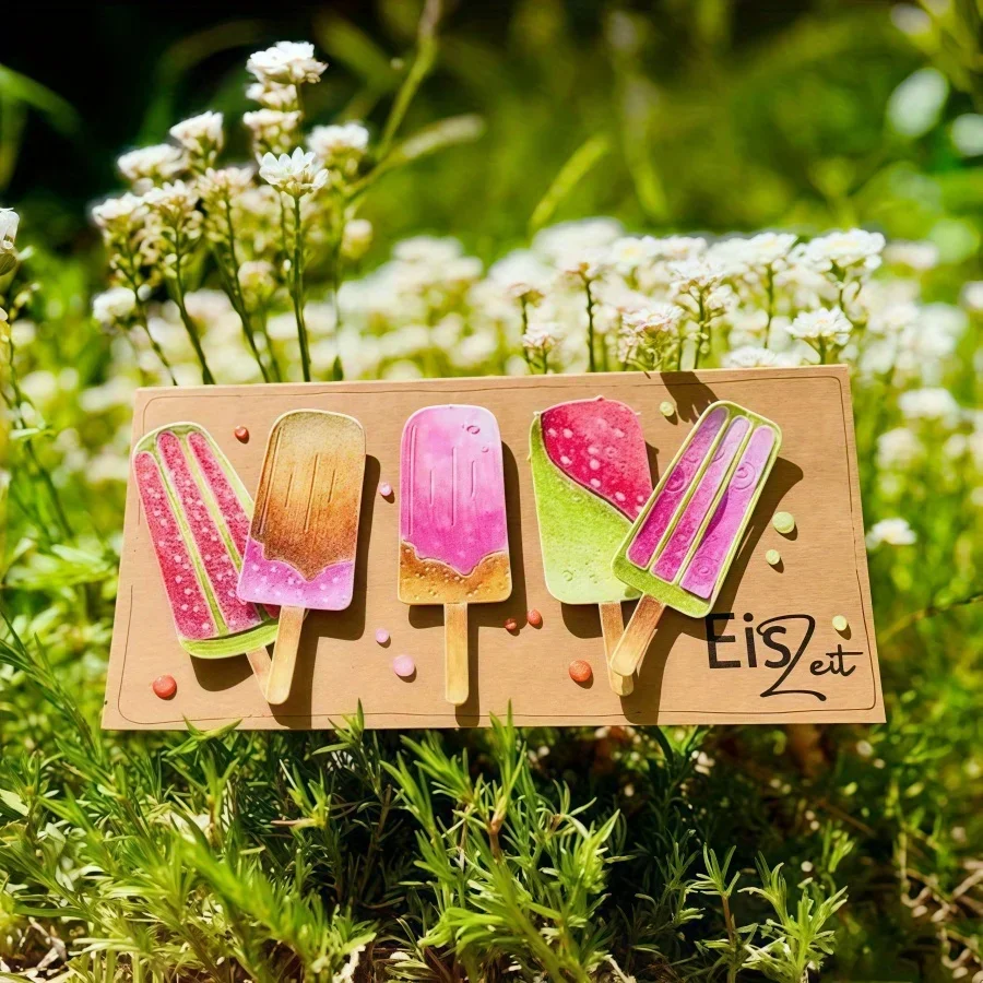 

2025 New Summer Ice Cream Metal Cutting Die for DIY Scrapbook Card Making Template Handmade Template Craft Decoration