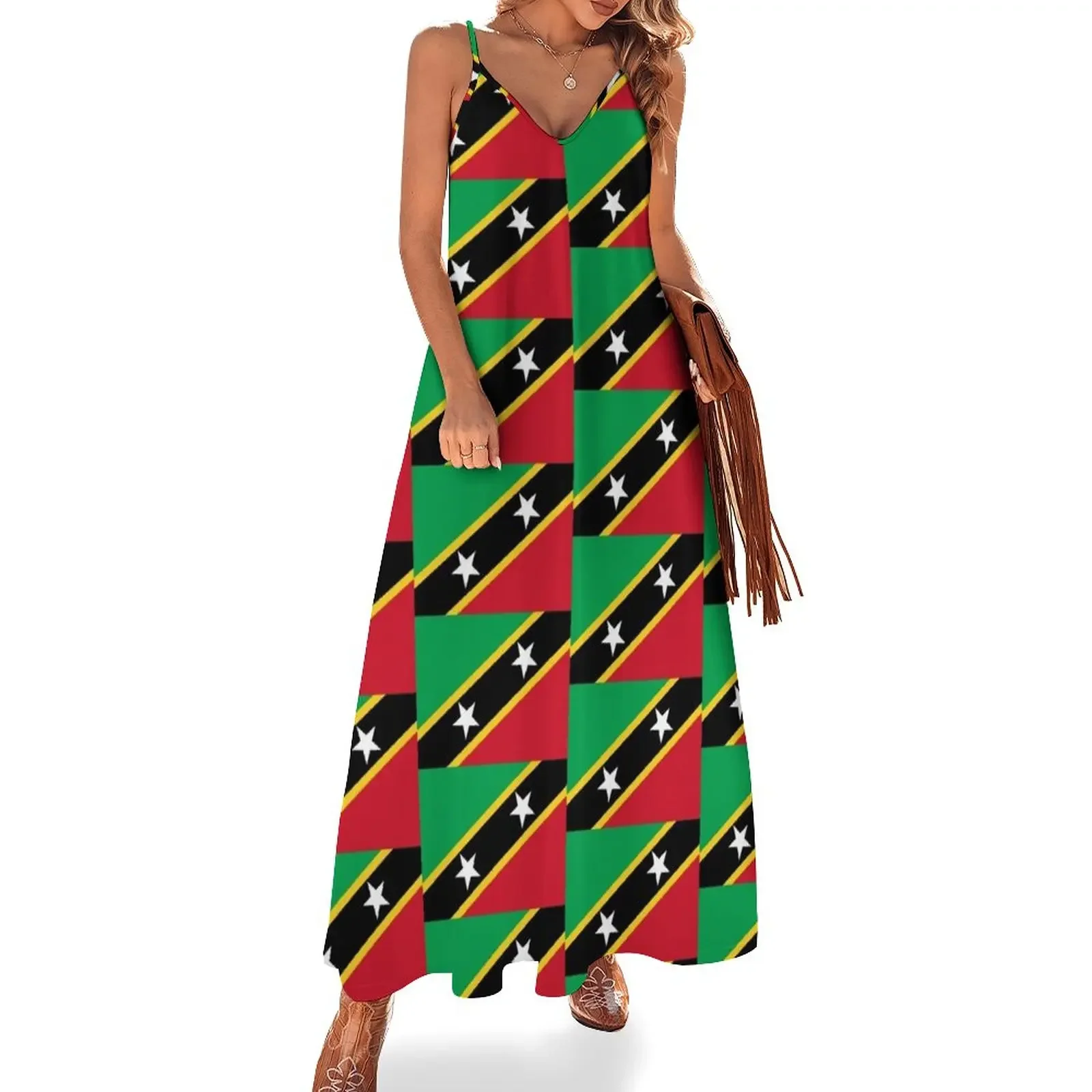 

Flag of Saint Kitts and Nevis Sleeveless Dress elegant dresses plus sizes Dress vintage dresses for special events
